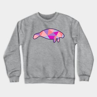 Geometric Manatee Pink (Full Front) Crewneck Sweatshirt